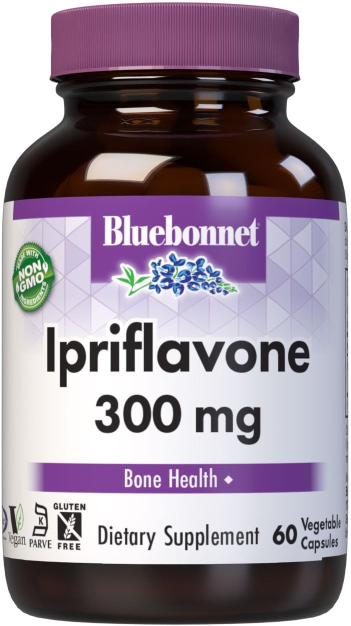 BlueBonnet Nutrition Ipriflavone 300mg con Ostivone – 60 Cápsulas Vegetales