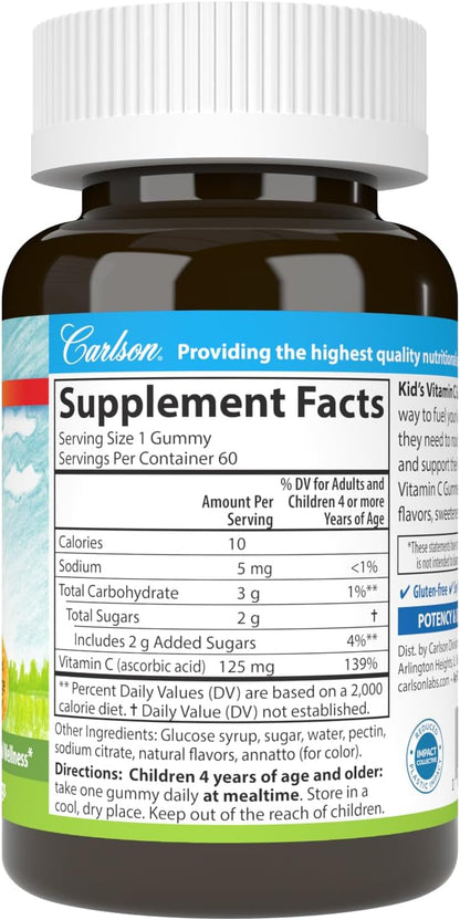 Carlson Labs Kids Vitamin C Gummies, 60 CT – Image 6