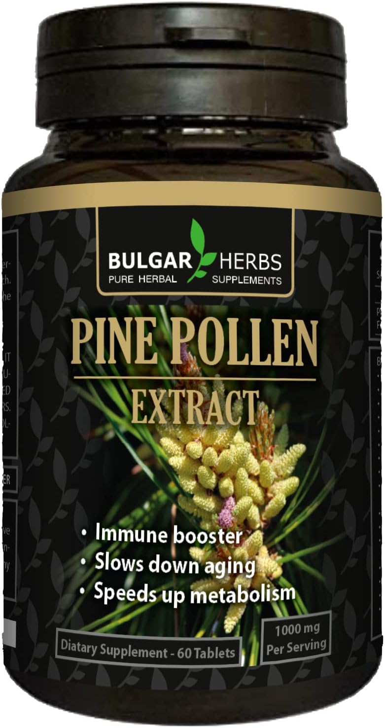 Comprimidos de Polen de Pino Orgánico 60 uds. – Pared Celular Rota, Cosecha Silvestre