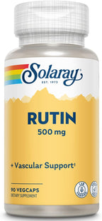 SOLARAY Rutina - 500 mg por ración, Suplemento de Bioflavonoides, Salud Vascular y Circulación - 90 Cápsulas Veganas