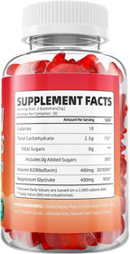GrnLife Gominolas de Vitamina B2 (Riboflavina) 400mg con Magnesio - 120 Gominolas Sabor Fresa