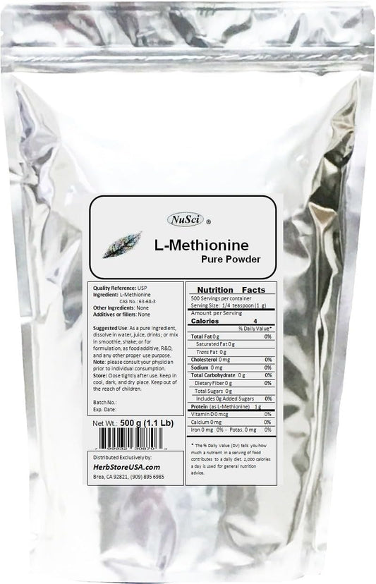 L-Metionina en Polvo Pura, 500 g