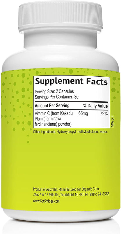 Smidge® Kakadu Plum Cápsulas de Vitamina C Natural, 60 Unidades – Image 3