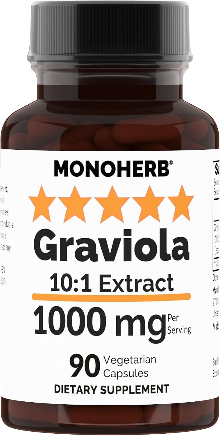 Graviola 10:1 Extract - 1000 mg por Dosis - 90 Cápsulas