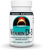 Source Naturals Vitamina D3 5000 UI - 60 Cápsulas