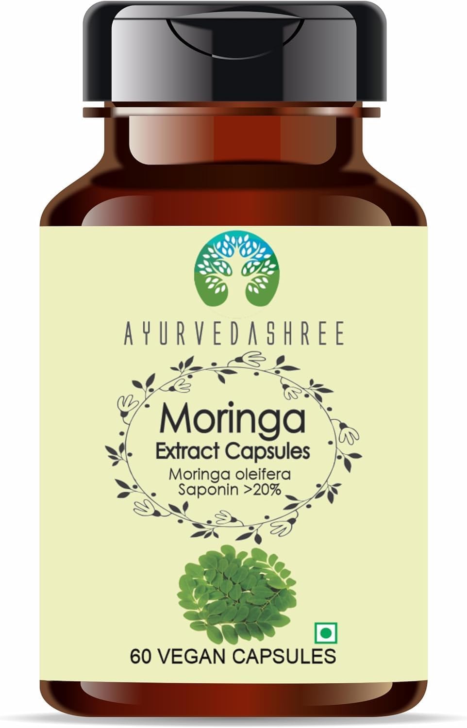 Extracto de Moringa 500mg - 60 Cápsulas Vegetarianas | Moringa Oleifera | 100% Natural | Vegano | Sin Gluten