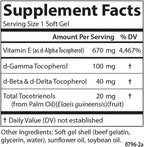 Carlson - E-Gems Elite, 1000 UI (670 mg) Vitamina E con Tocoferoles y Tocotrienoles, Bienestar Óptimo, 60 Cápsulas Blandas
