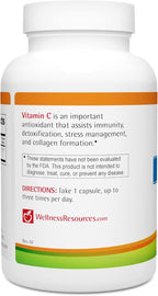 Wellness Resources Vitamina C 1000 mg - Cápsulas Vegetales No Transgénicas (100 Cápsulas)