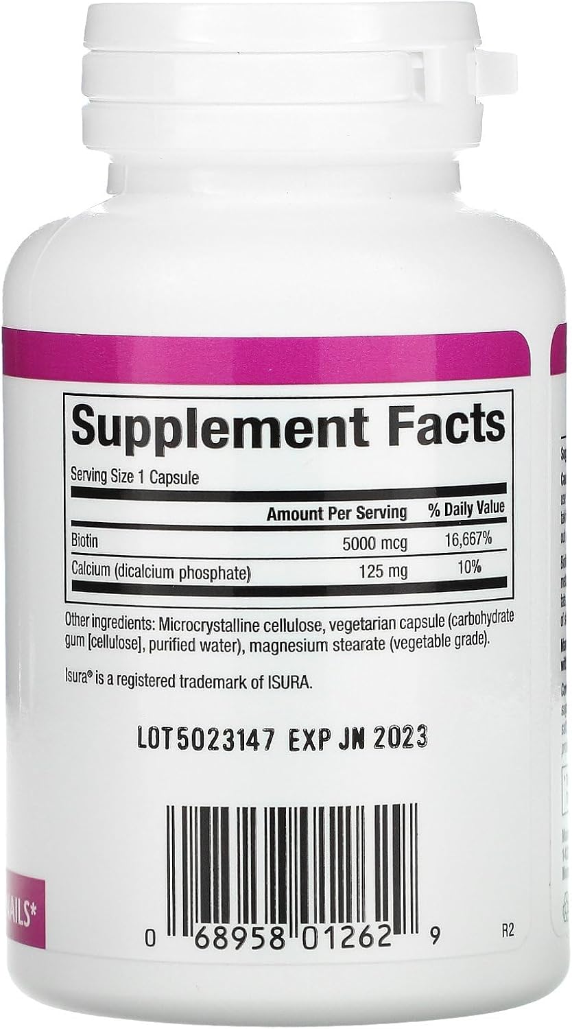 Biotin 5000 mcg Natural Factors 60 VCaps