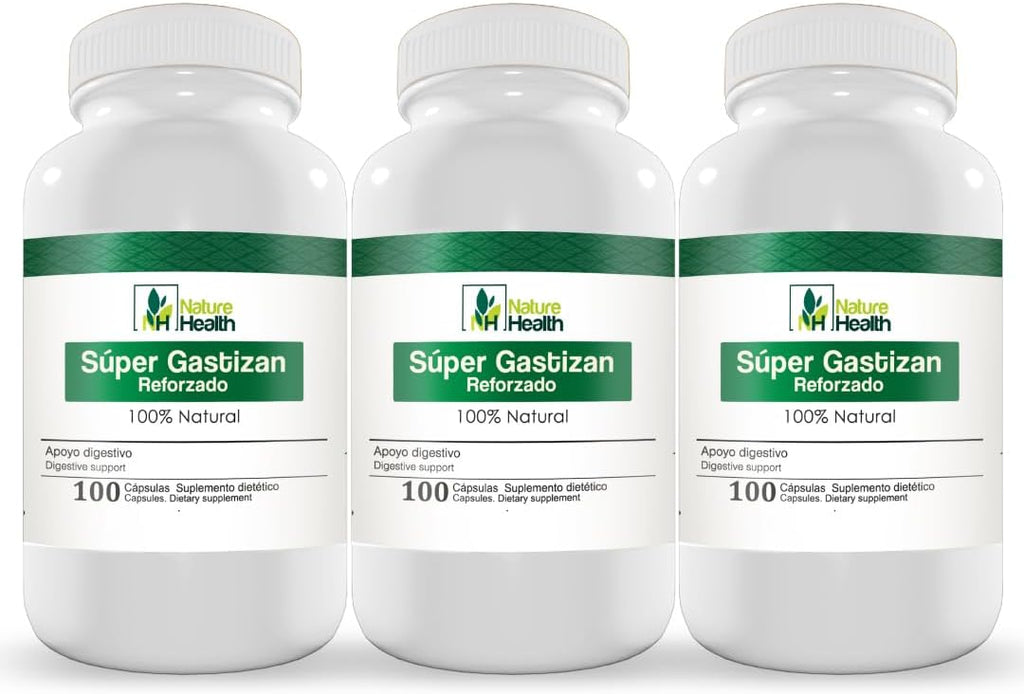 Super Gastrizan Nature Health - Cápsulas con Inca Muña, Uña de Gato, Menta, Culen, Romero y Manzanilla, Apoyo Digestivo Natural (Pack de 2)