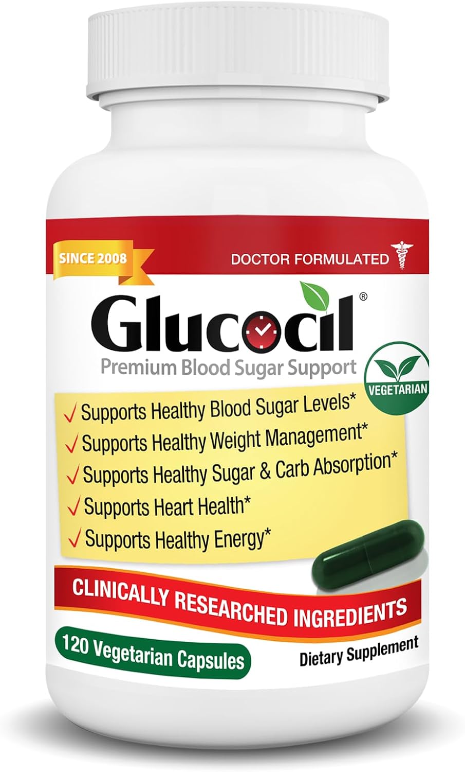 Glucocil – Cápsulas Vegetarianas para el Apoyo del Azúcar en Sangre