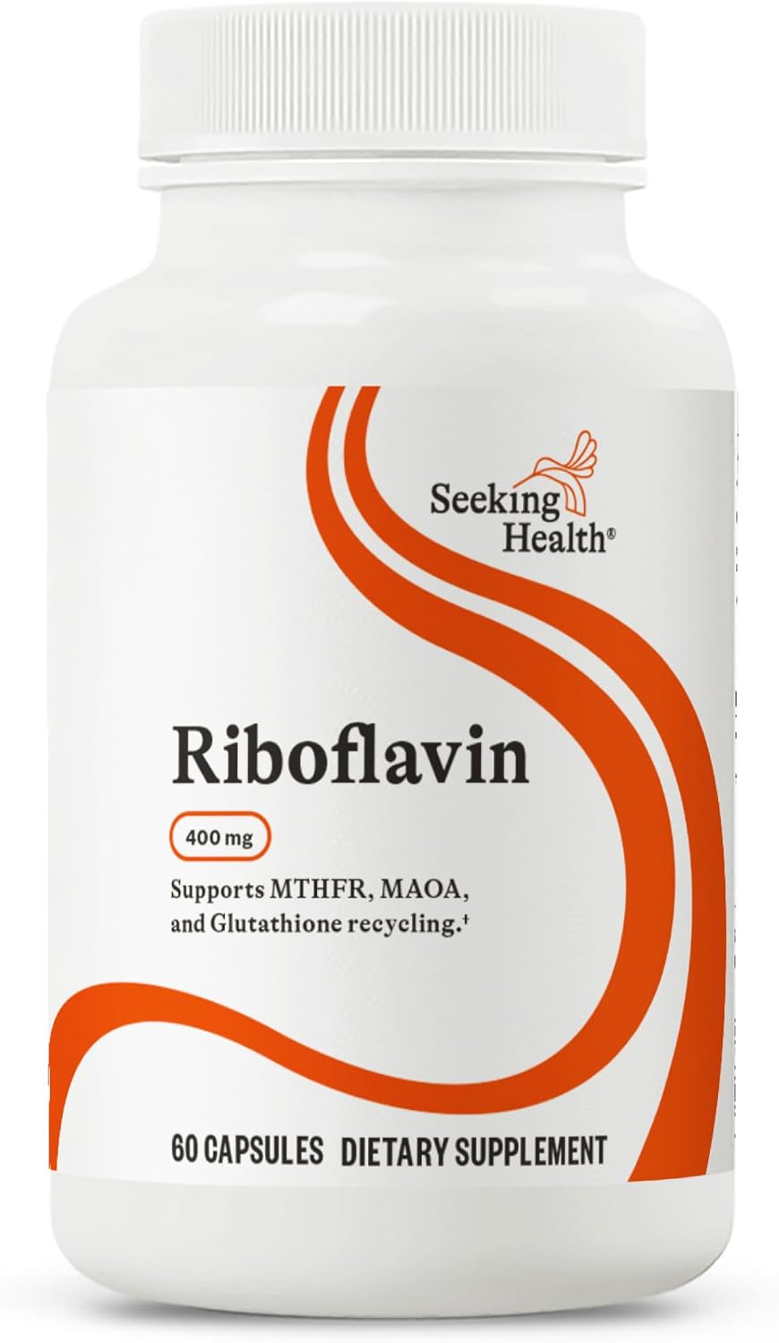 Seeking Health Riboflavina - Suplemento de Vitamina B2 para Apoyo a la Metilación - Apoya el Metabolismo de la Homocisteína con Ingredientes Antioxidantes - 400 mg, 60 Cápsulas