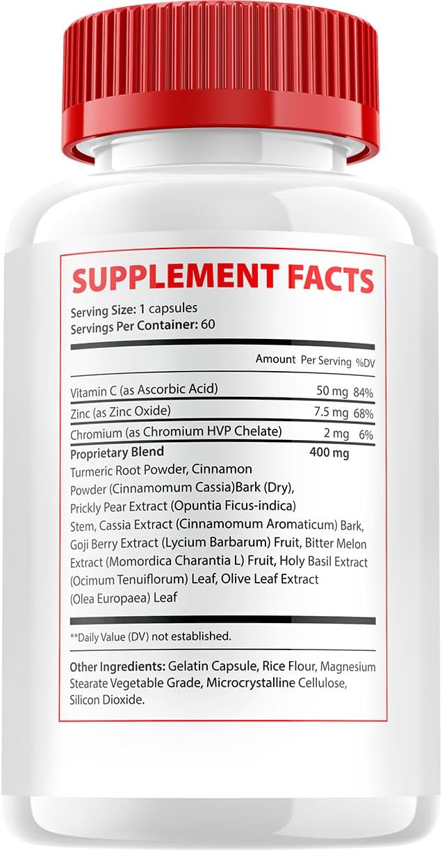 Gluco Bio Healthy Vitamin Capsules - 120 Cápsulas (2 Envases)