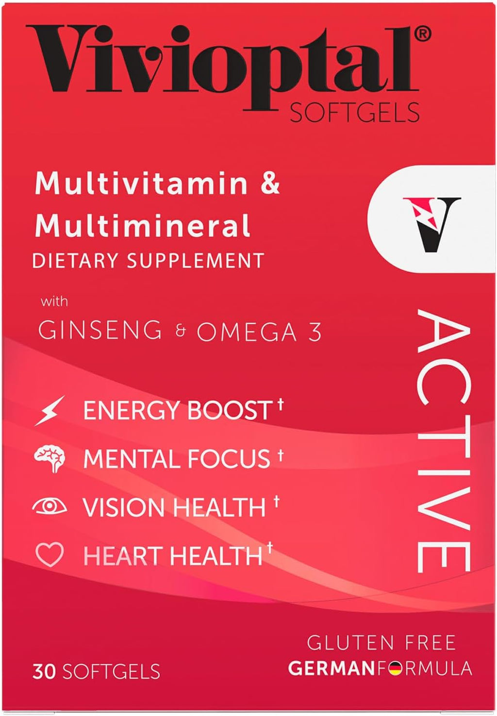Vivioptal Active Multivitamínico con Ginseng y Omega-3 (30 Cápsulas)