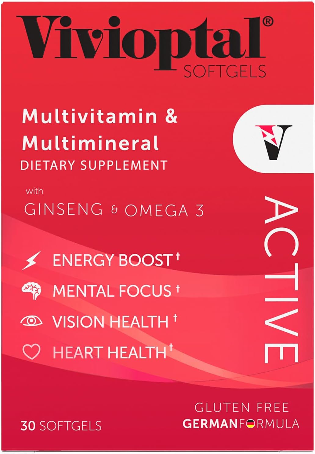 Vivioptal Active Multivitamínico con Ginseng y Omega-3 (30 Cápsulas)