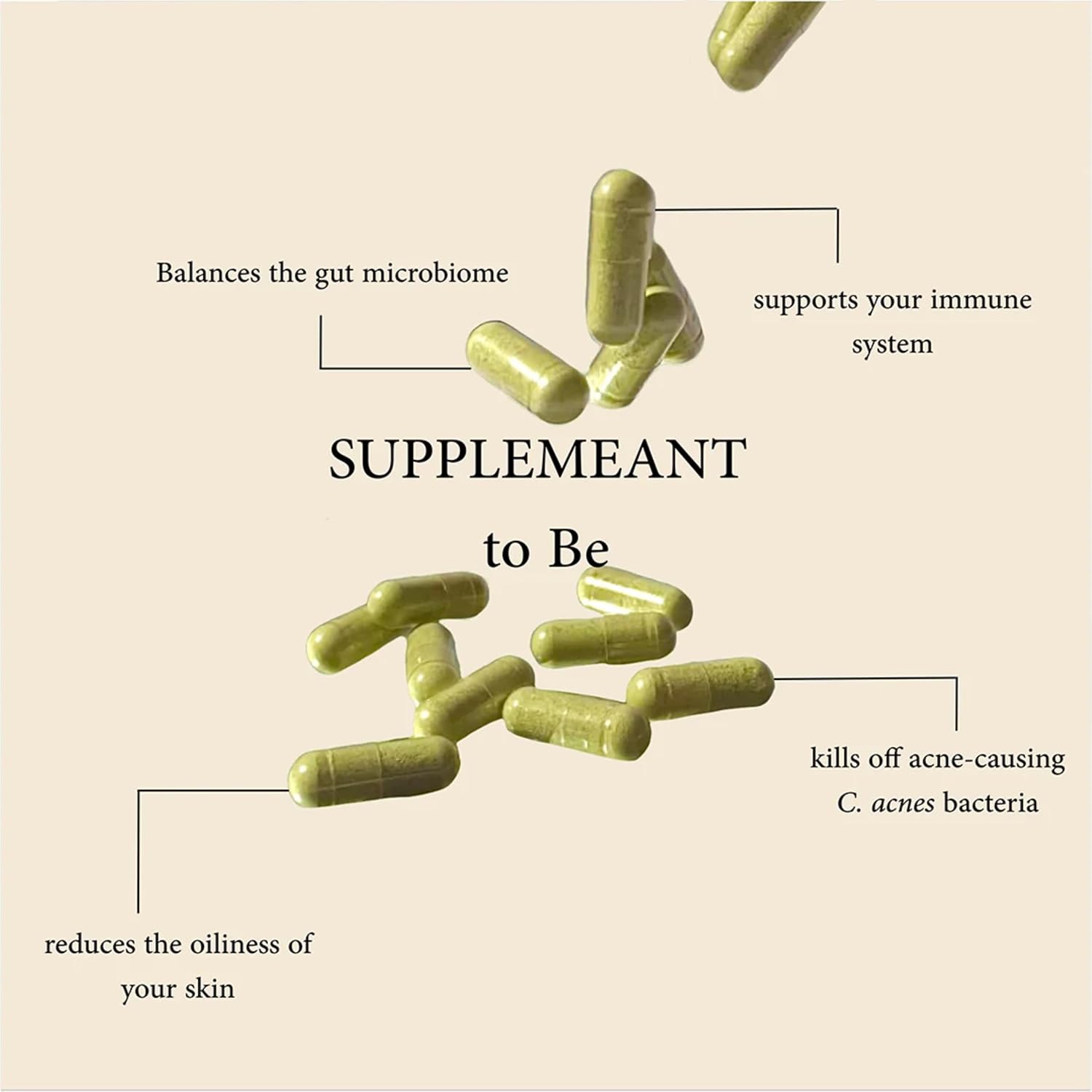 Dermala #FOBO SUPPLEMEANT to Be Acné - Suplemento con Prebióticos, Probióticos, Vitaminas y Zinc