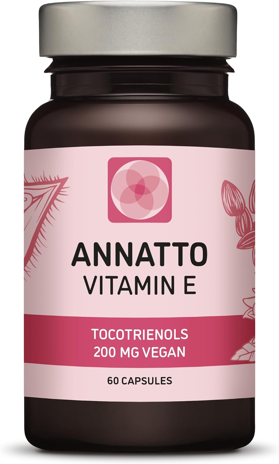 Annatto Tocotrienols - Suplemento Vegano de Vitamina E, 200mg, 180 Cápsulas