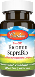 Carlson Tocomin SupraBio - Complejo de Tocotrienoles de Espectro Completo - No OGM - 60 Cápsulas Blandas