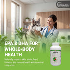 Vetoquinol Triglyceride Omega - Aceite de Pescado para Perros y Gatos - 250 Cápsulas