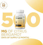 Citrus Bergamot 500mg, 60 Cápsulas Veganas - Suplemento Avanzado de Bergamota para el Metabolismo