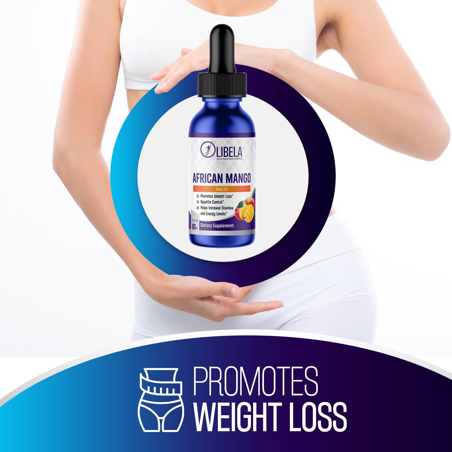 OLIBELA African Mango Gotas - Complejo Herbal 11-en-1 con Irvingia Gabonensis, L-Carnitina, Maca y Aminoácidos - Apoyo Metabólico - 60 ml