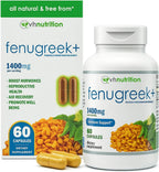 Fenugreek+ 1400mg Extra Strength - 60 Cápsulas de Fenogreco para Equilibrio Hormonal y Energía