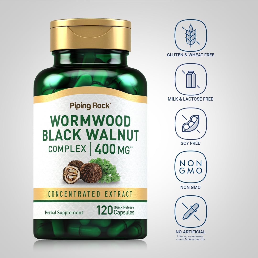 Piping Rock Wormwood & Black Walnut Capsules | 120 Capsules