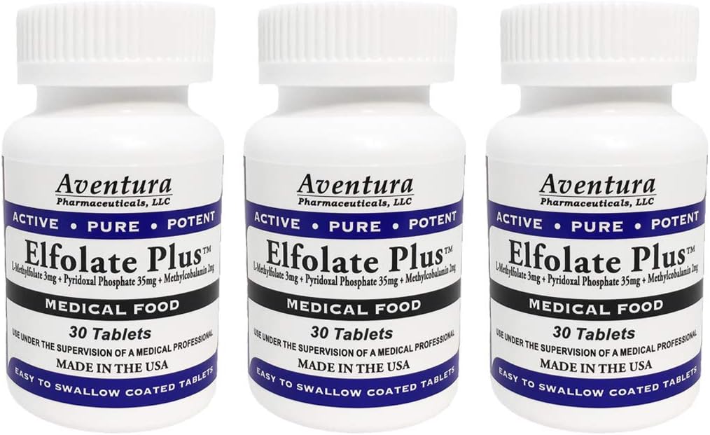 Plus® 3mg - 3 Paquetes de L-Metilfolato - Complemento Alimenticio - 30 Comprimidos