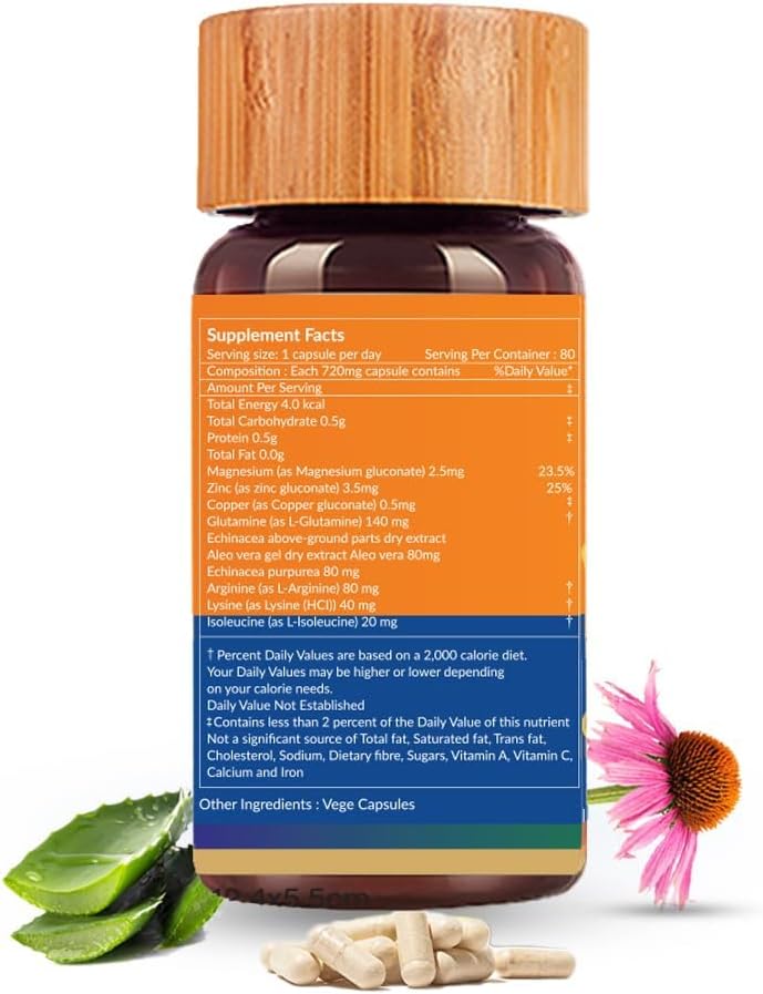 Biogetica Reginmune - Complemento de Apoyo Inmunitario Natural con Zinc, Magnesio y Equinácea - Cápsulas Veganas - 80 Unidades