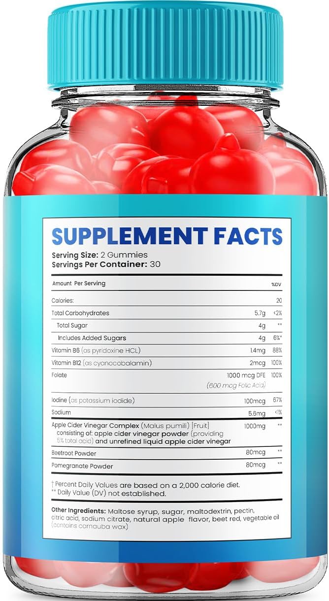 Alpha Max Gomitas para Hombre – Vinagre de Manzana 1000 mg con Vitamina B12 (60 Gomitas)