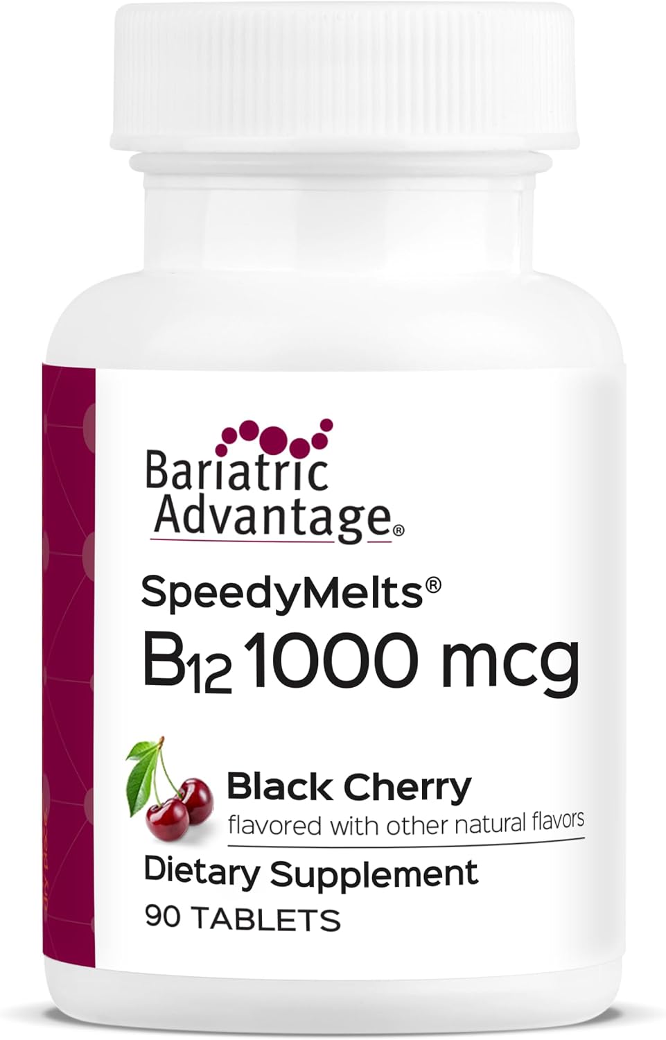 Bariatric Advantage SpeedyMelts B12 1000 mcg – Comprimidos de disolución rápida con ácido fólico, sabor menta, 90 unidades