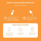 Mother's Promise Gotas Orgánicas de Vitamina D3 para Bebés - 100% Vegetal, 400 UI, 180 Dosis