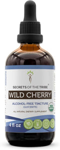 Secrets of the Tribe Wild Cherry Organic - Extracto sin Alcohol, Alta Potencia, 118 ml (4 oz)