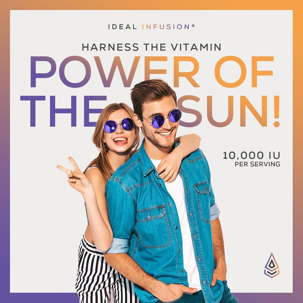 Vitamina D3 10.000 UI con K1 y K2 MK-7 Vegana - Ideal Infusion