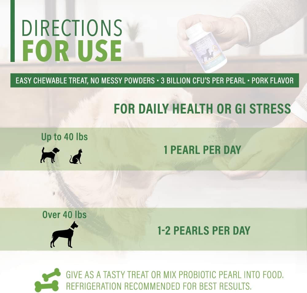 Nutrition Complete Probiótico + Prebiótico para Perros y Gatos, 60 Perlas Sabor Cerdo