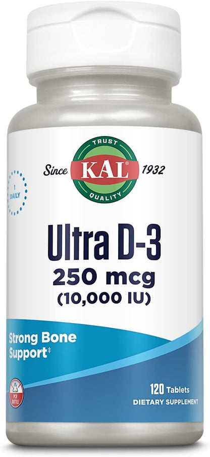 KAL Ultra Vitamina D3 10000 UI, 120 Comprimidos de Alta Potencia – Image 1