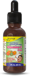 Arymar Vitamin C Drops – Gotas de Vitamina C, 60 ml, Sabor Naranja, Vegano