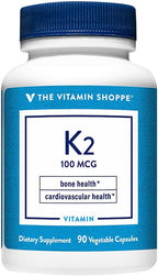 The Vitamin Shoppe Vitamina K2 MK-7 100 mcg - Menaquinona-7 | 60 Cápsulas | Vegano