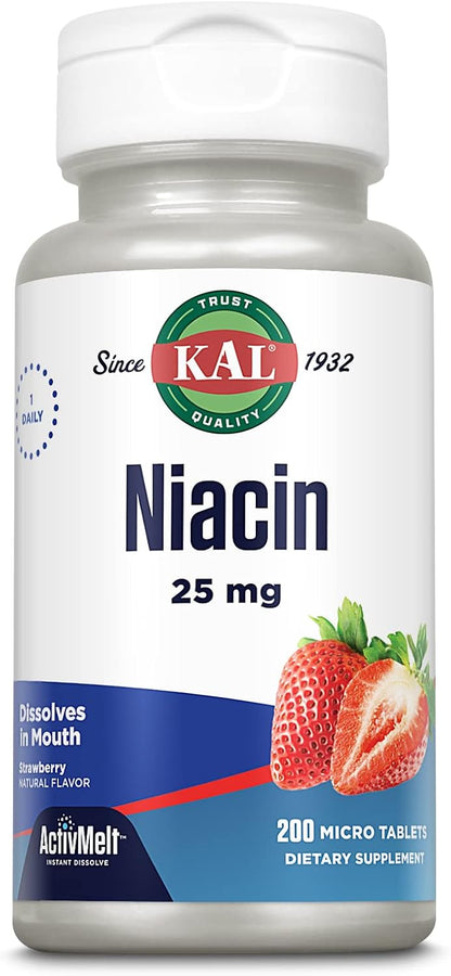 KAL Niacin 500mg Sin Flush - Suplemento de – Función psicológica: Ayuda al funcionamiento normal de la función – Image 8