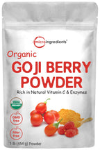 Organic Goji Powder, 453 g (16 oz) | Freeze-Dried Berries | Sulfate and Additive Free | Vegan