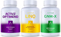 ACTIVZ - Trifecta - GNM-X, Optimend, LINQ - Apoyo Nrf2, flexibilidad, función cerebral e intestinal, sistema inmunitario, piel y células - 3 Pack