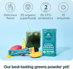 Ancient Nutrition SuperGreens Powder con Probióticos - Sabor Mango Orgánico - 16 Sticks