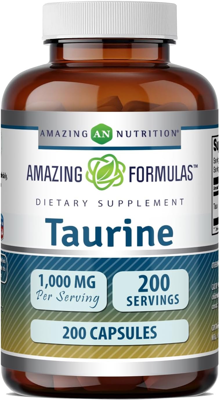 Amazing Formulas Taurina 1000 mg – Suplemento en Cápsulas – 400 Cápsulas