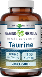 Amazing Formulas Taurina 1000 mg - 200 Cápsulas - Suplemento Alimenticio