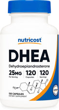 Nutricost DHEA 25 mg, 120 Cápsulas - Sin Gluten, Sin Soja, No GMO