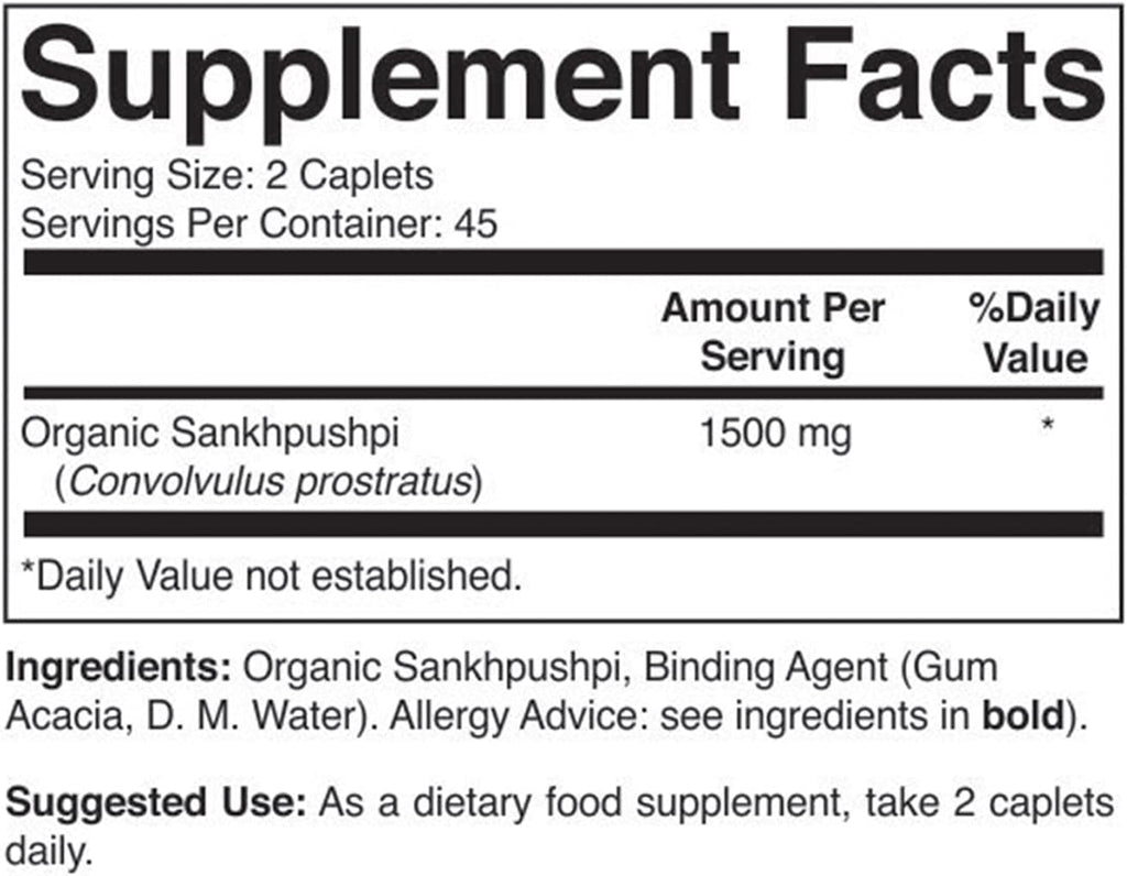 Brieofood Organic Sankhpushpi 1500mg, 90 Comprimidos Vegetarianos