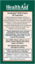 HealthAid GOSPrebio, Fibra Prebiótica, 30 Cápsulas Vegetales