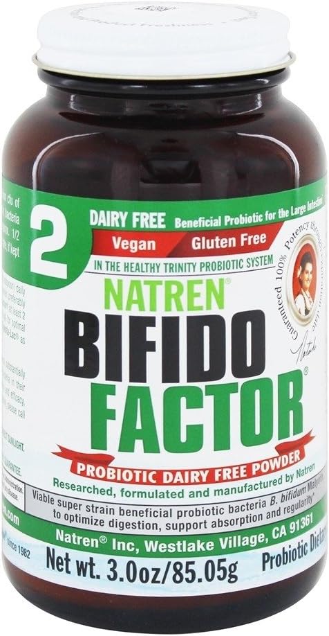 Natren Bifido Factor - Probiótico Bifidobacterium sin Lácteos, 85g (3 oz)