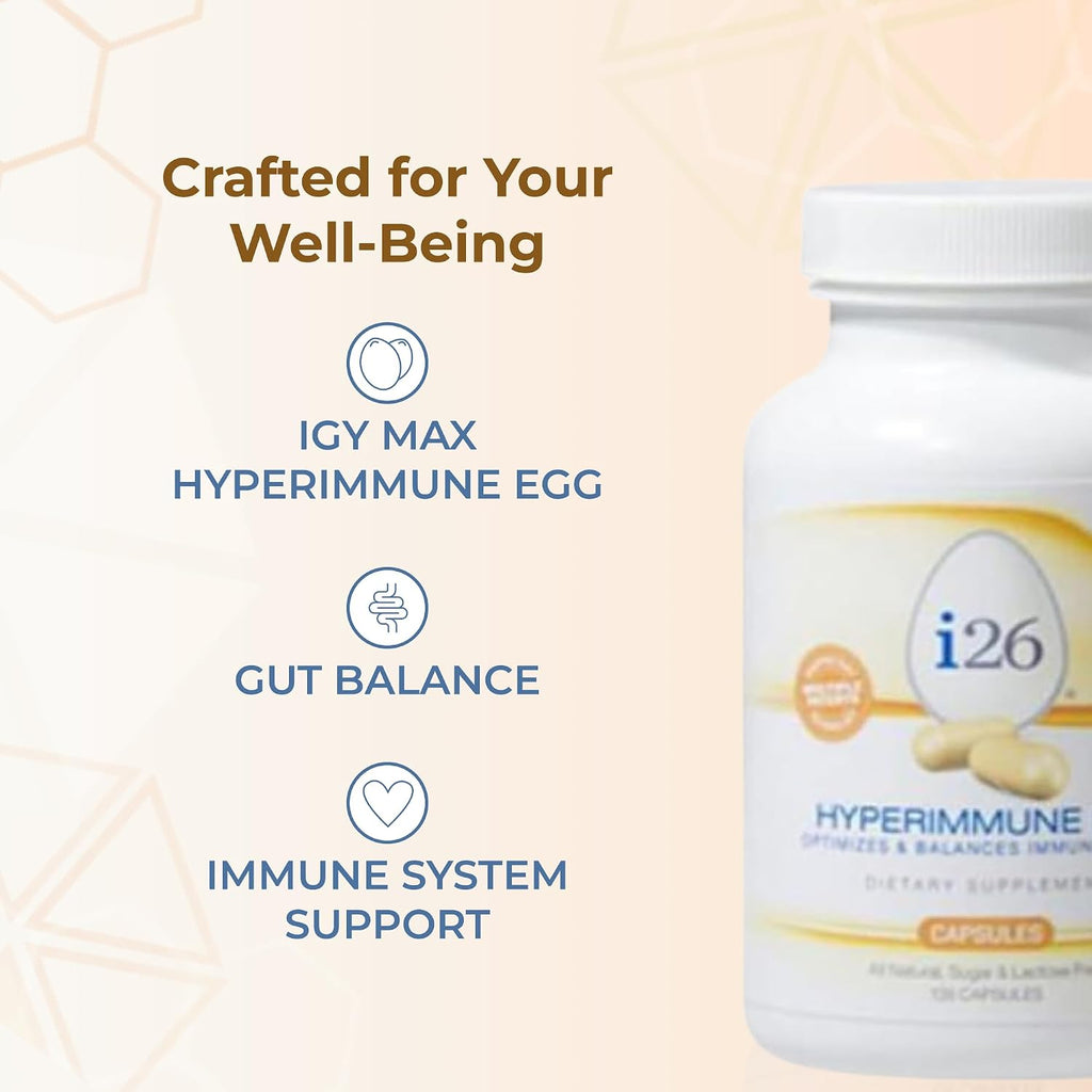 Youngevity i26® Cápsulas de Huevo Hiperinmune – Apoyo Inmunitario y Digestivo – 135 Cápsulas