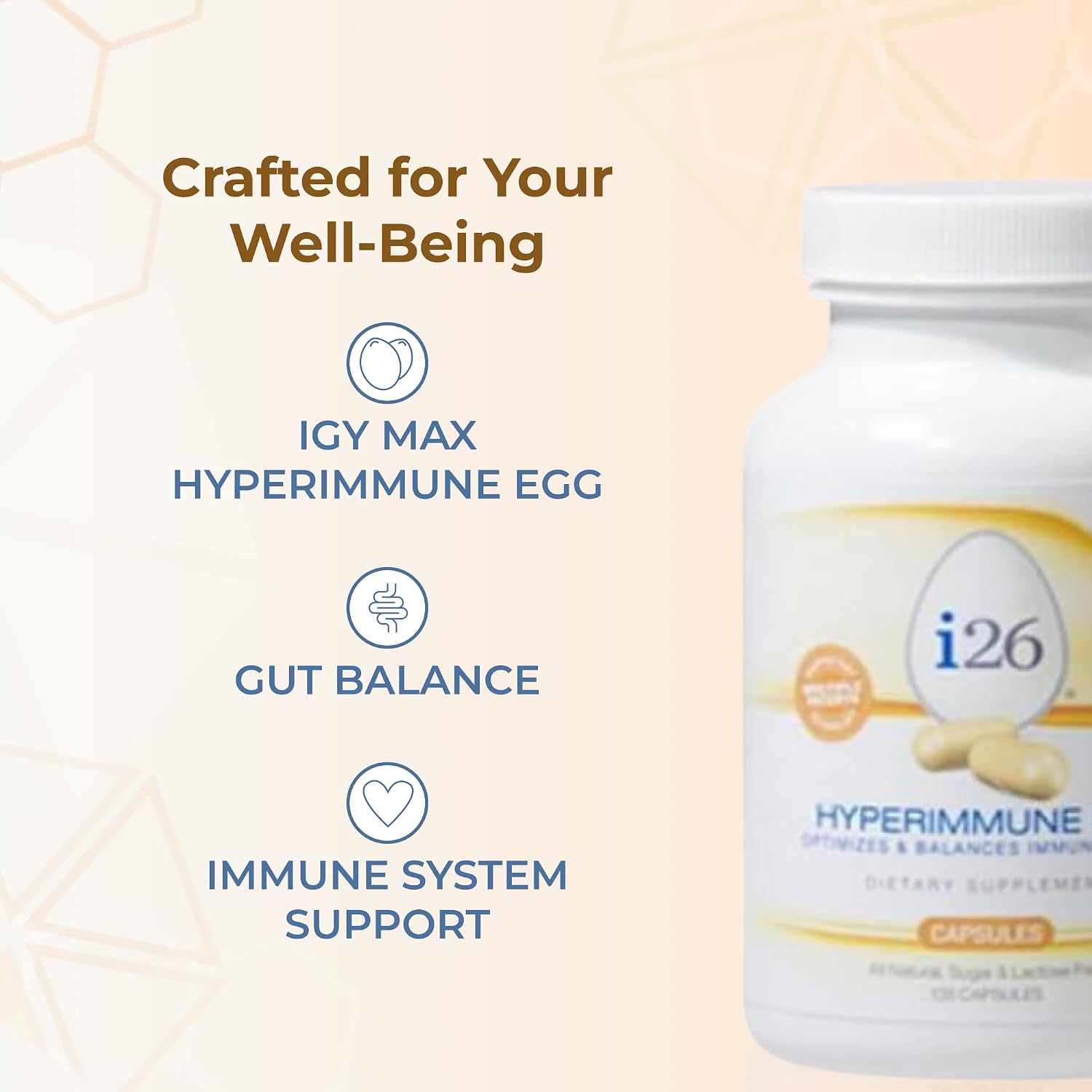 Youngevity i26® Cápsulas de Huevo Hiperinmune – Apoyo Inmunitario y Digestivo – 135 Cápsulas